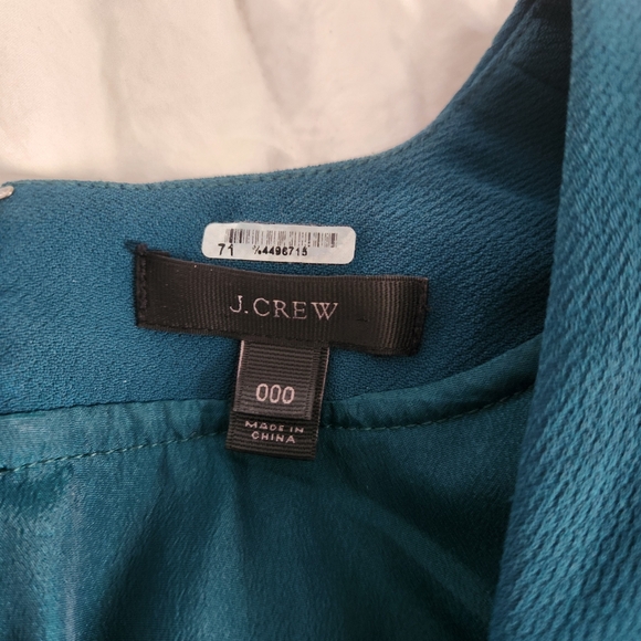 J. Crew Dress Teal Green Size 000 Sheath Dress Dark Teal Green - Picture 2 of 8